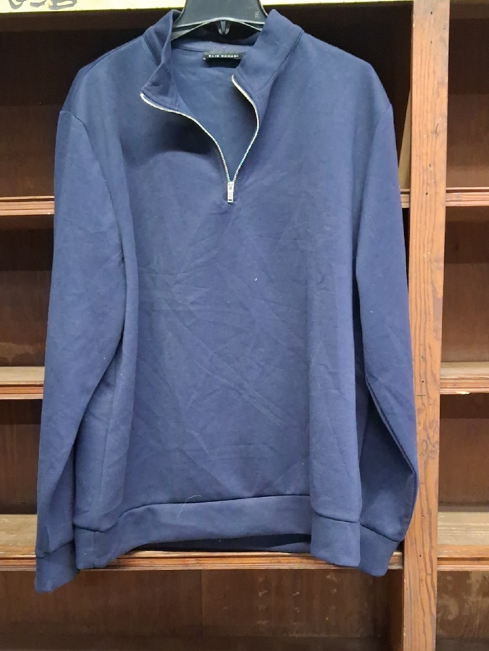 NWOT Mens Elie Tahari Classic Navy Quarter-Zip Sweater